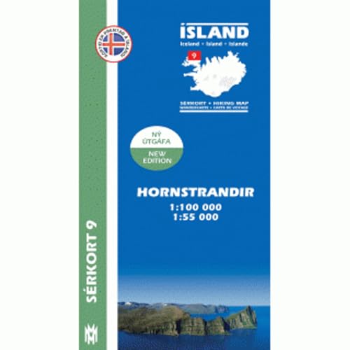 Island Serkort 09 Hornstrandir 1 : 100 000 / 1 : 55 000: Wanderkarte