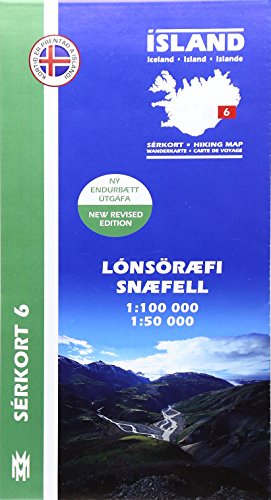 Lonsöraefi, Snaefell 1 : 100 000: Wanderkarte von Mál og Menning