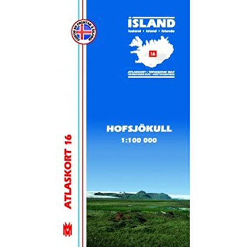 Island Atlaskort 16 Hofsjökull 1:100.000
