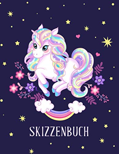 Skizzenbuch: Blanko Notizbuch für Kinder zum Zeichnen, Schreiben und Malen (Magischen Einhorn)