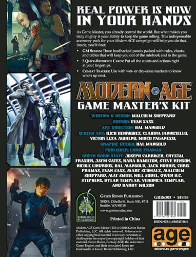 Modern Age RPG Game Master's Kit