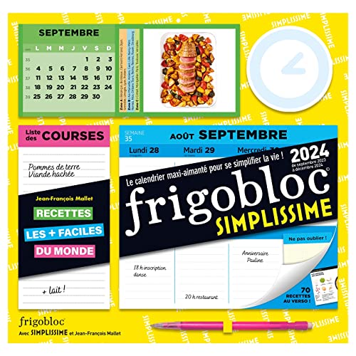 Frigobloc Hebdomadaire 2024 Simplissime (de sept. 2023 à dec. 2024)