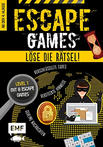 Escape Games Level 1 (gelb) – Löse die Rätsel! – 8 Escape Games ab der 4. Klasse: Mit verschlüsselten Codes, versteckten Hinweisen und geheimen Nachrichten Escape Games Level 1 (gelb) – Löse die Rätsel! – 8 Escape Games ab der 4. Klasse: Mit verschlüsselten Codes, versteckten Hinweisen und geheimen Nachrichten