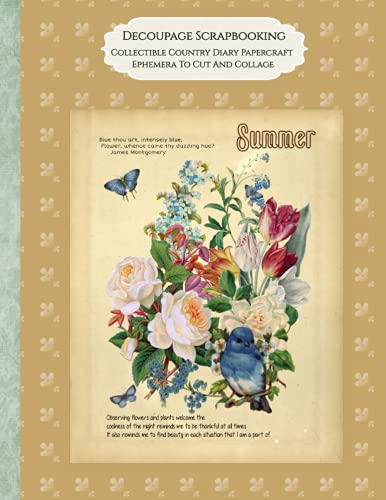 Decoupage Scrapbooking Collectible Country Diary Papercraft Ephemera To Cut And Collage: Country Diary Garden Reflections Illustrated Journal