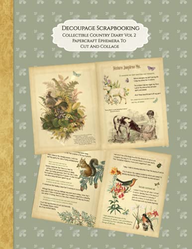 Decoupage Scrapbooking Collectible Country Diary Vol 2 Papercraft Ephemera To Cut And Collage: Country Diary Garden And Birds Junk Journal Signature Pages von Independently published