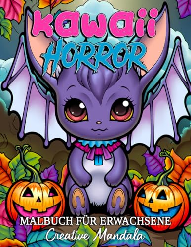 Kawaii Horror Malbuch für Erwachsene: Niedliche Charaktere, gruselige Szenen, hübsche Monster und vieles mehr!