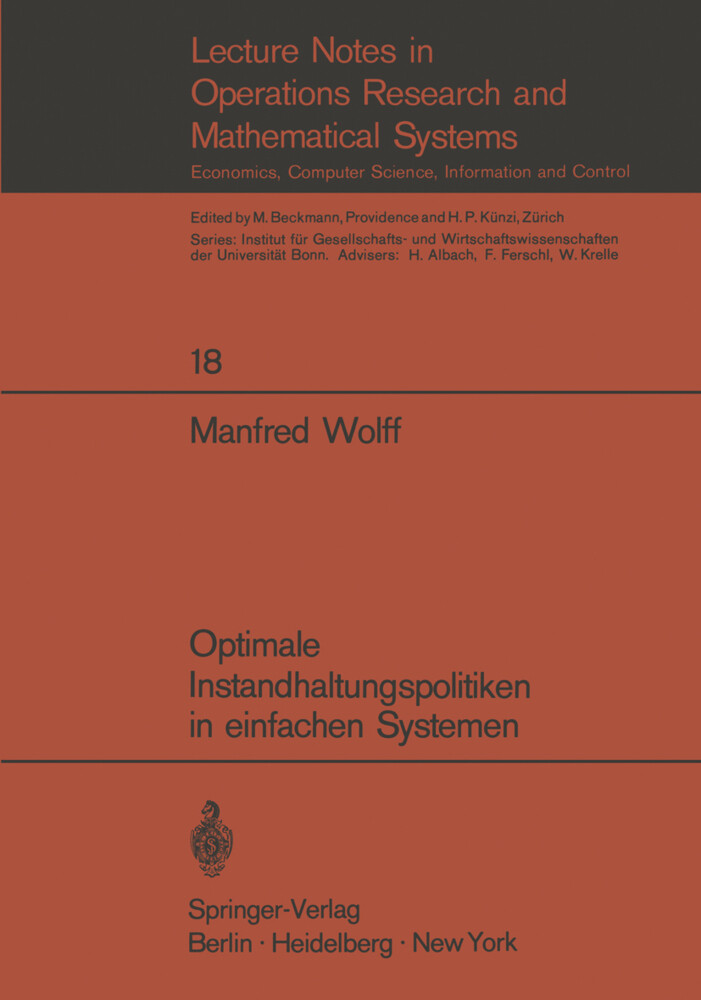 Optimale Instandhaltungspolitiken in einfachen Systemen von Springer Berlin Heidelberg