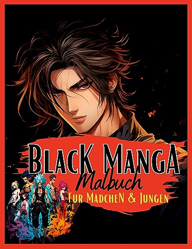 Black Manga Malbuch.: Für Mädchen & Jungen. Sehr cooles Schwarzes Mangamalbuch mit unterschiedlichen Anime Motiven auf schwarzem Hintergrund. Schwarzes Malbuch. Anime Malbuch. (Manga Nation) von tredition