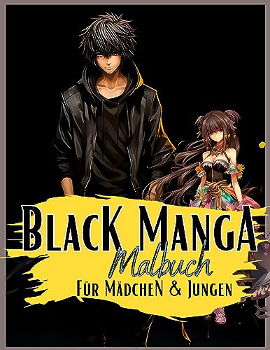 Black Manga Malbuch.: Schwarzes Manga Malbuch für Mädchen & Jungen. Sehr coole Motive auf schwarzem Hintergrund. Unterschiedliche Anime Charaktere- ... Malbuch. Anime Malbuch. (Manga Nation) von tredition