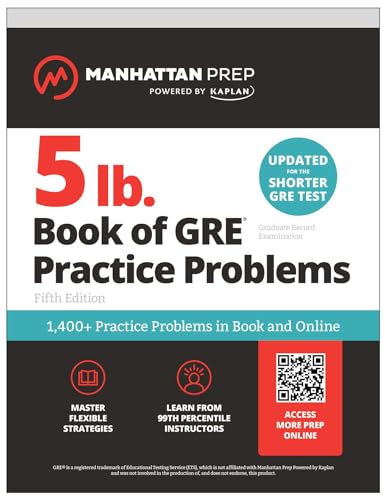 5 lb. Book of GRE Practice Problems: 1,400+ Practice Problems in Book and Online (Manhattan Prep 5 lb) von Kaplan Publishing