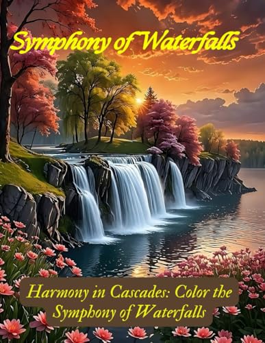 Symphony of Waterfalls: Harmony in Cascades: Color the Serenity of Nature’s Waterfalls, One Cascade at a Time