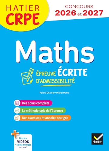 Mathématiques - CRPE 2025-2026 - Epreuve écrite d'admissibilité von HATIER