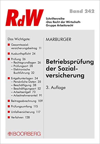 Betriebsprüfung der Sozialversicherung (Das Recht der Wirtschaft)