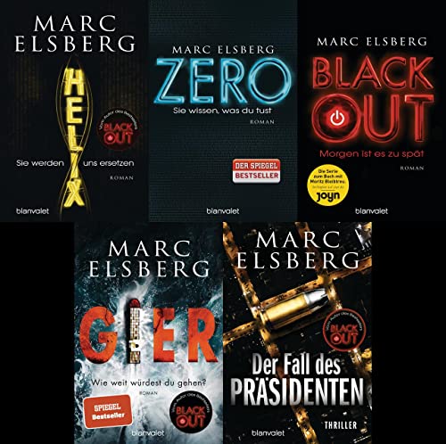5 Romane im Set Helix/ Zero/ Blackout/ Gier/ Der Fall des Präsidenten + 1 exklusives Postkartenset