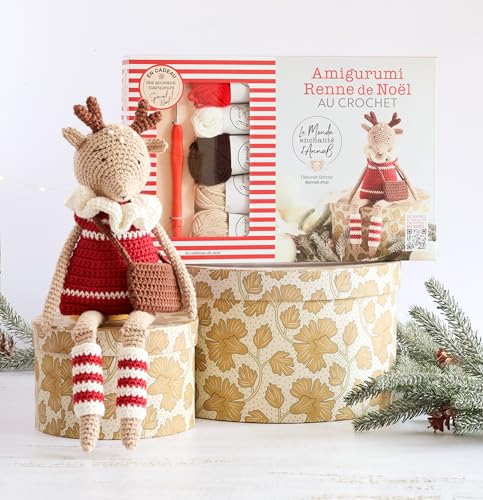 Coffret Amigurumi Renne de Noël au crochet: Coffret avec 5 pelotes de laine et un crochet von DE SAXE