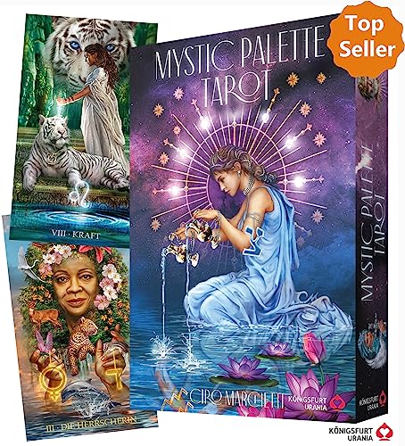 Mystic Palette Tarot: 78 Tarotkarten und farbiges Buch (Ciro Marchetti, Deutsch, Neuerscheinung 2023) von Königsfurt Urania