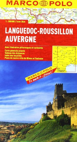MARCO POLO Karte Languedoc-Roussillon, Auvergne: Mit landschaftlich schönen Strecken und Sehenswürdigkeiten. Übersichtskarte zum Ausklappen, ... Nimes, Toulouse (MARCO POLO Karten 1:300.000)