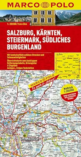 MARCO POLO Karte Salzburg, Kärnten, Steiermark, Südliches Burgenland 1:200.000 (MARCO POLO Karten 1:200.000)