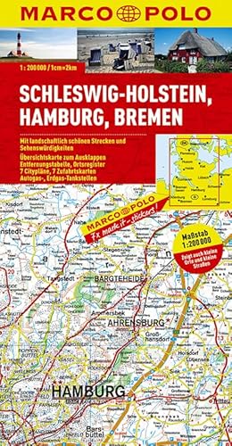 MARCO POLO Karte Schleswig-Holstein, Hamburg, Bremen 1:200.000 (MARCO POLO Karten 1:200.000)