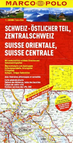 MARCO POLO Karte Schweiz, Östlicher Teil, Zentralschweiz 1:200.000 (MARCO POLO Karten 1:200.000)