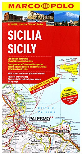 MARCO POLO Karten 1:200.000: MARCO POLO Karte Sizilien 1:200.000: Mit landschaftlich schönen Strecken und Sehenswürdigkeiten. Übersichtskarte zum ... Entfernungstabelle, Ortsregister, 3 Citypläne
