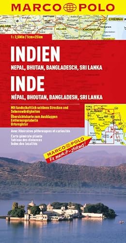 MARCO POLO Kontinentalkarte Indien, Nepal, Bhutan, Bangladesch, Sri Lanka 1:2,5 Mio.: Mit landschaftlich schönen Strecken und Sehenswürdigkeiten. ... (MARCO POLO Kontinental /Länderkarten)