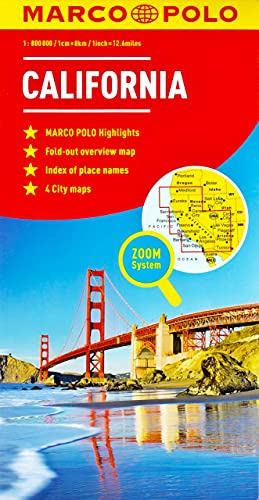 MARCO POLO Kontinentalkarte Kalifornien 1:800.000: Mit landschaftlich schönen Strecken und Sehenswürdigkeiten. Übersichtskarte zum Ausklappen, ... San Francisco (MARCO POLO Länderkarten)