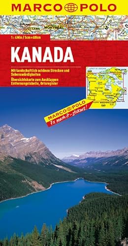 MARCO POLO Kontinentalkarte Kanada 1:4 Mio.: Mit landschaftlich schönen Strecken und Sehenswürdigkeiten. Übersichtskarte zum Ausklappen, ... (MARCO POLO Kontinental /Länderkarten)