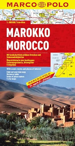 MARCO POLO Kontinentalkarte Marokko 1:800.000: Mit landschaftlich schönen Strecken und Sehenswürdigkeiten. Übersichtskarte zum Ausklappen, ... (MARCO POLO Kontinental /Länderkarten)