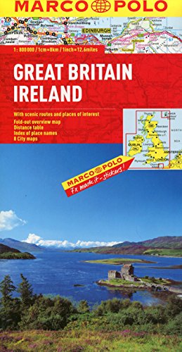 MARCO POLO Länderkarte Großbritannien, Irland 1:800.000: Mit landschaftlich schönen Strecken und Sehenswürdigkeiten. Übersichtskarte zum Ausklappen, ... 8 Citypläne (MARCO POLO Länderkarten)