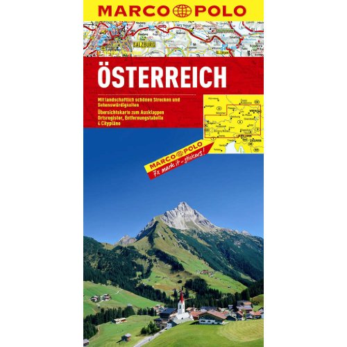 MARCO POLO Länderkarte Österreich 1:300.000: Mit landschaftlich schönen Strecken und Sehenswürdigkeiten. Übersichtskarte zum Ausklappen, ... 4 Citypläne (MARCO POLO Länderkarten)