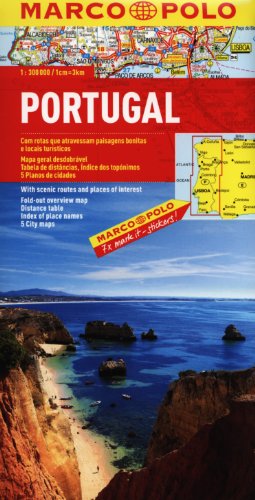 MARCO POLO Länderkarte Portugal 1:300.000: Mit landschaftlich schönen Strecken und Sehenswürdigkeiten. Übersichtskarte zum Ausklappen, ... 5 Citypläne (MARCO POLO Länderkarten)
