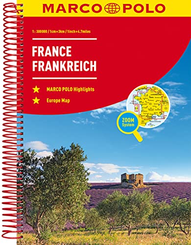 MARCO POLO Reiseatlas Frankreich 1:300.000: mit Europa 1:4,5 Mio.