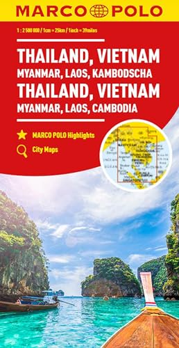 MARCO POLO Kontinentalkarte Thailand, Vietnam 1:2,5 Mio.: Myanmar, Laos, Kambodscha