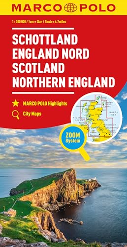 MARCO POLO Regionalkarte Schottland, England Nord 1:300.000: Also covers Northern England