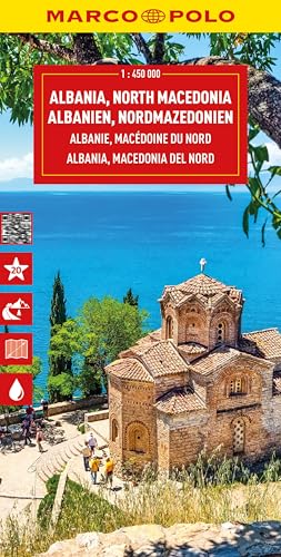 MARCO POLO Reisekarte Albanien, Nordmazedonien 1:450.000: Kosovo - Straßenkarte und Autokarte mit sehenswerten Strecken, Highlights und digitaler Erweiterung (Marco Polo Maps) von MARCO POLO ein Imprint von MAIRDUMONT