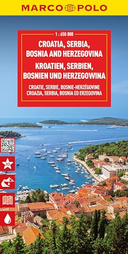 MARCO POLO Reisekarte Kroatien, Serbien, Bosnien und Herzegowina 1:650.000: Slowenien, Kosovo, Montenegro (Marco Polo Wegenkaart)