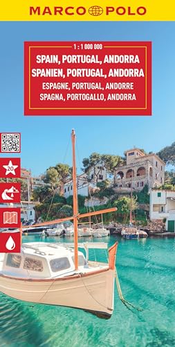 MARCO POLO Reisekarte Spanien, Portugal 1:1 Mio.: Andorra - Straßenkarte und Autokarte mit sehenswerten Strecken, Highlights und digitaler Erweiterung (Marco Polo Maps)