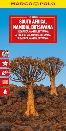 MARCO POLO Reisekarte Südafrika, Namibia, Botswana 1:2,4 Mio.: Eswatini, Lesotho - Straßenkarte und Autokarte mit sehenswerten Strecken, Highlights und digitaler Erweiterung (Marco Polo Maps) von MARCO POLO ein Imprint von MAIRDUMONT