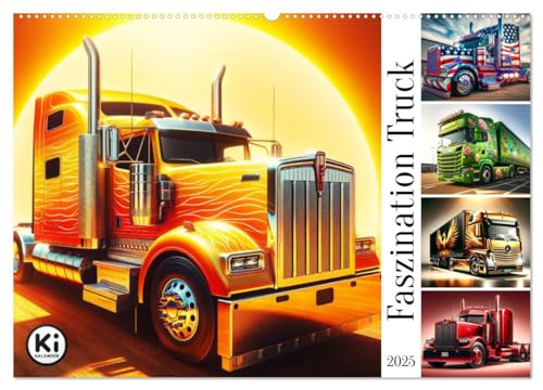 Faszination Truck: KI-Designs von Lack und Leistung (Wandkalender 2025 DIN A2 quer), CALVENDO Monatskalender von CALVENDO