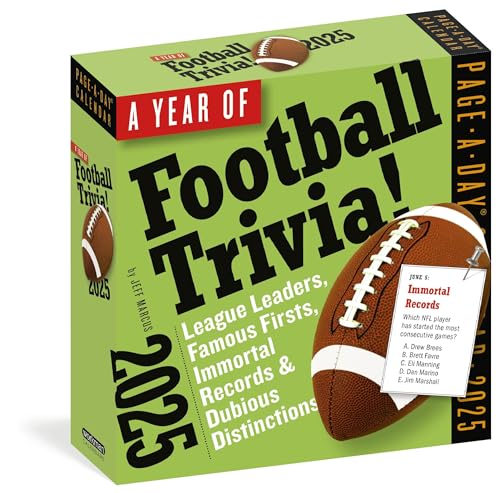 A Year of Football Trivia! Page-A-Day® Calendar 2025: League Leaders, Famous Firsts, Immortal Records & Dubious Distinctions von Workman Publishing