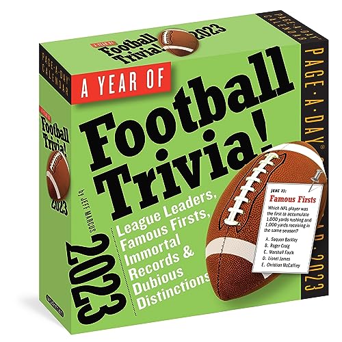 A Year of Football Trivia! Page-A-Day Calendar 2023: League Leader, Famous Firsts, Immortal Records & Dubious Distinctions von Workman Publishing