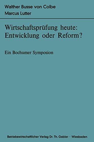 Wirtschaftsprüfung heute: Entwicklung oder Reform?: Ein Bochumer Symposion (Bochumer Beiträge zur Unternehmensführung und Unternehmensforschung, 20, Band 20) von Gabler Verlag