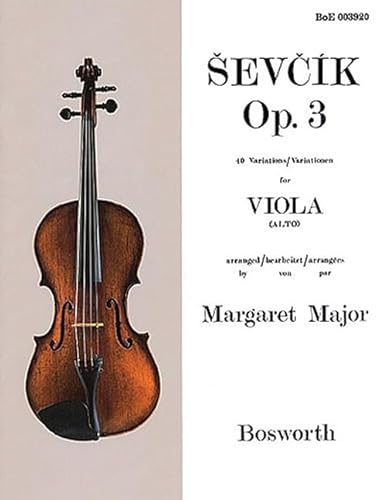 Sevcik Viola Studies. Opus 3. 40 Variationen für Viola: 40 Variations / Variationen for Viola (Alto) von Bosworth & Co. Ltd.