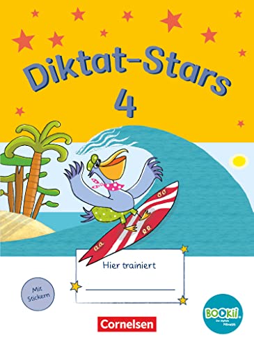 Diktat-Stars - BOOKii-Ausgabe - 4. Schuljahr: Übungsheft - Mit Lösungen