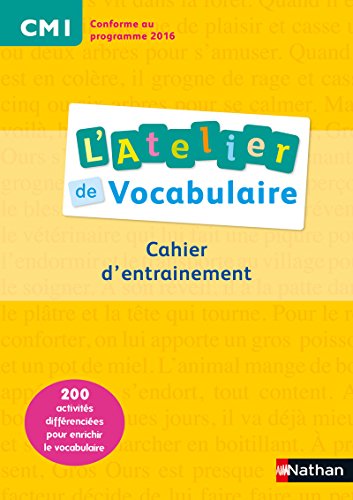 Atelier de vocabulaire CM1 Cahier d'exercices