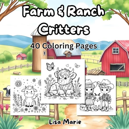Farm and Ranch Critters: 40 Adorable Farm Animals Coloring Book von Independently published