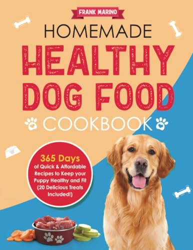 Homemade Healthy Dog Food Cookbook: 365-Days of Quick & Affordable Recipes to Keep Your Puppy Healthy and Fit (20 Delicious Treats Included)