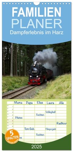 Familienplaner 2025 - Dampferlebnis im Harz mit 5 Spalten (Wandkalender, 21 cm x 45 cm), CALVENDO von CALVENDO