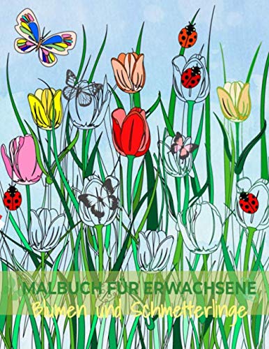 Malbuch für Erwachsene: Blumen und Schmetterlinge Band 2 Ausmalbuch zum Malen und Ausmalen, zur Entspannung und zum Stressabbau